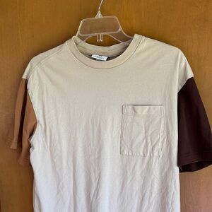 H&M Tri-Tone Short Sleeve Pocket Tee Size S